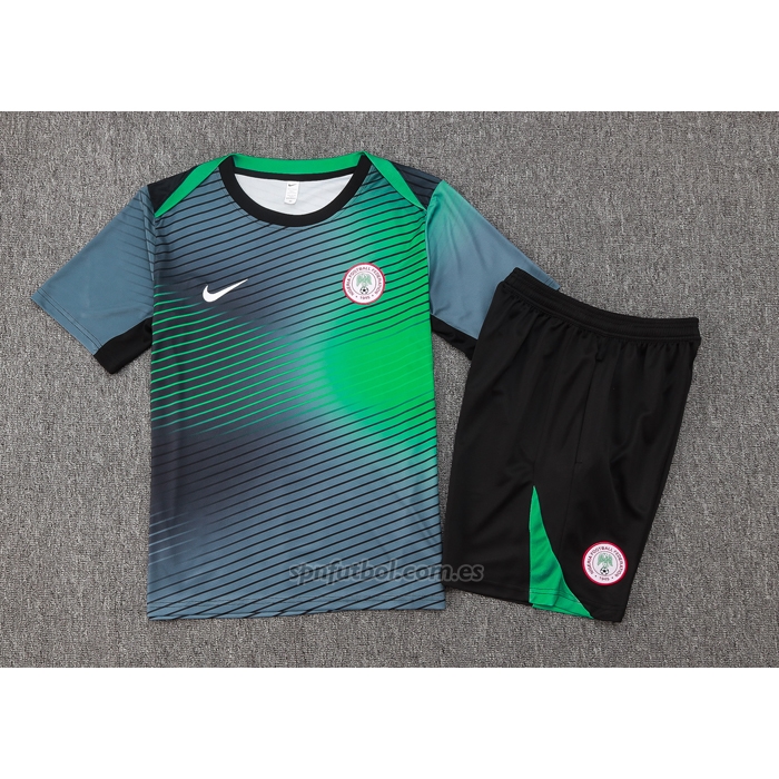 Chandal del Nigeria Manga Corta 2024-2025 Gris Verde - Pantalon Corto